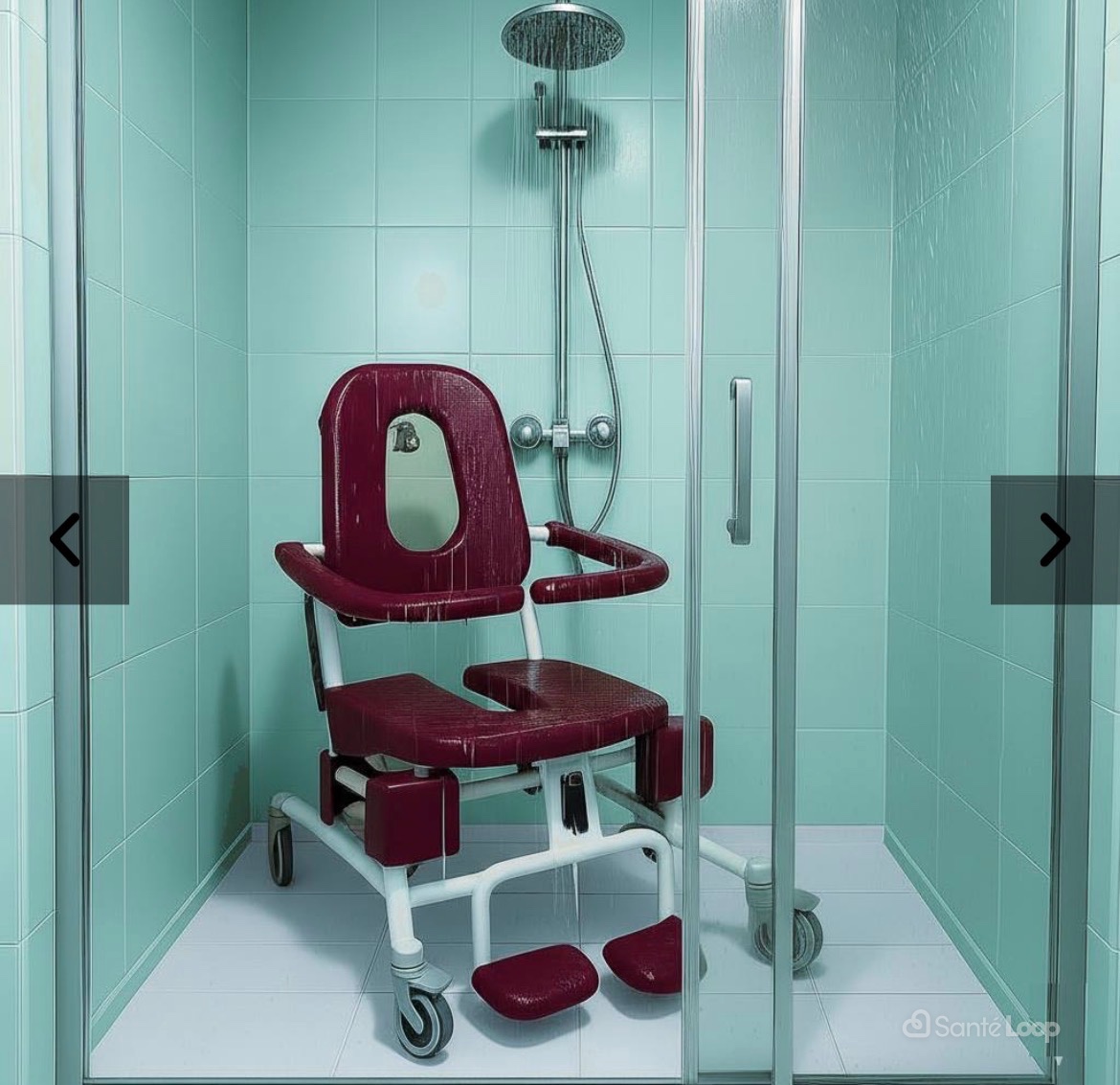 Chaise de douche avec verrins